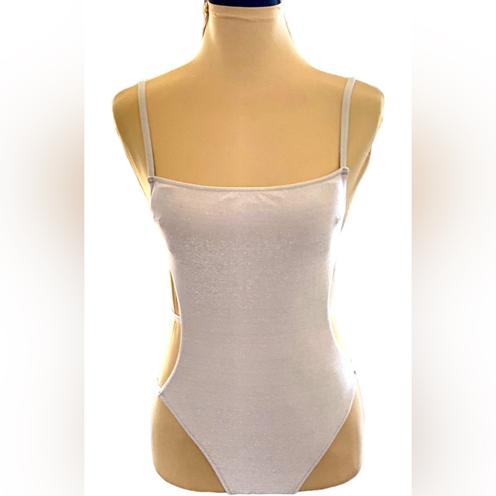 Victoria's Secret Swim Menorca Strappy Backless Silver Sparkle Swimsuits